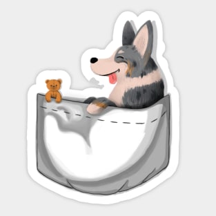 Blue Merle Pocket Corgi Sticker